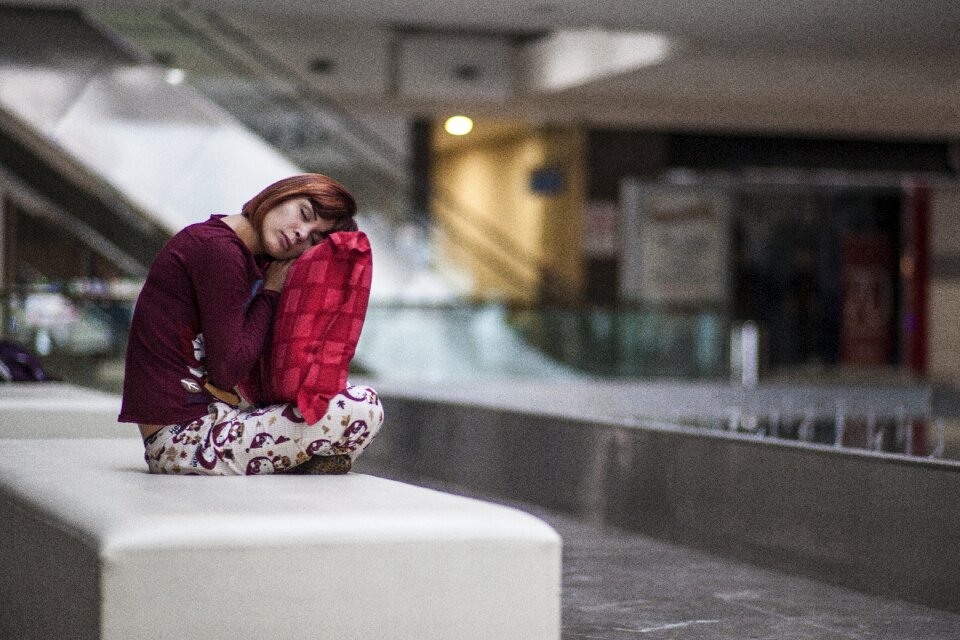 Waiting woman rest