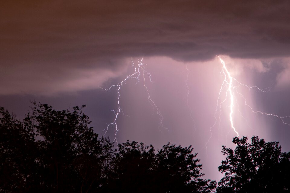 Storm weather flash of lightning