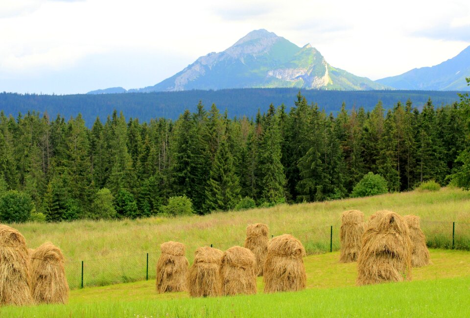 View mountain landscape village