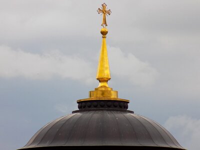 Religion golden dome golden cross