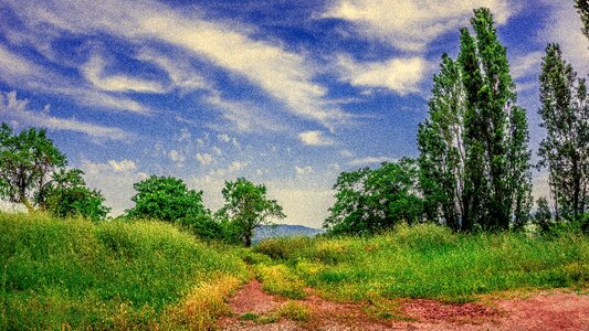 Sky green blue photo