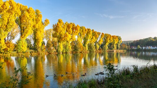 Landscape sunset reflection