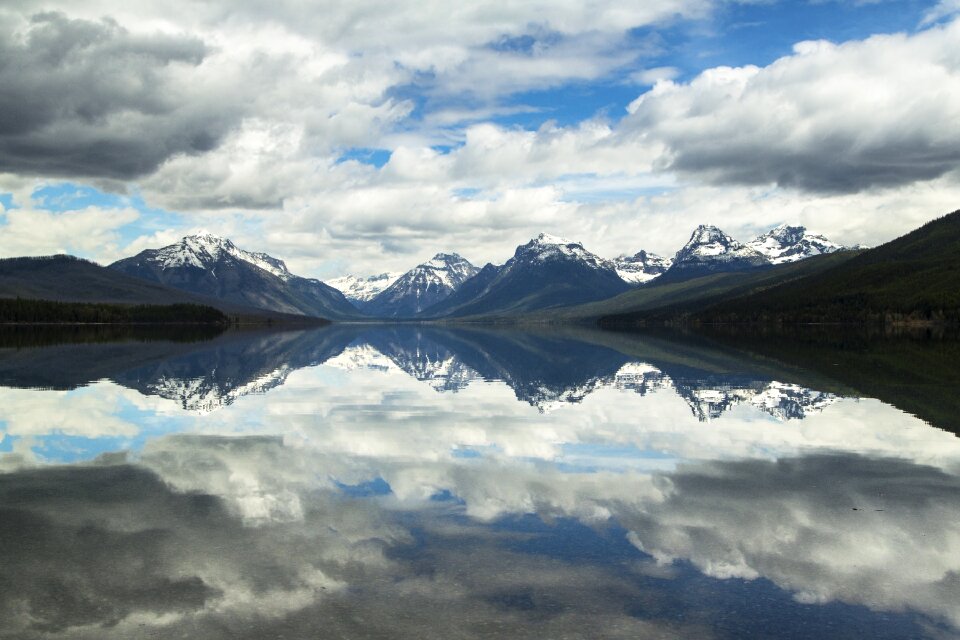 Skyline clouds peaks photo