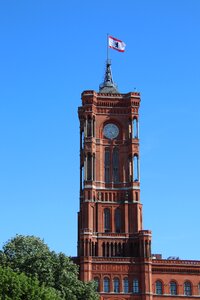 Tower clock flag photo