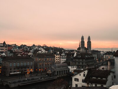 Switzerland afterglow church photo