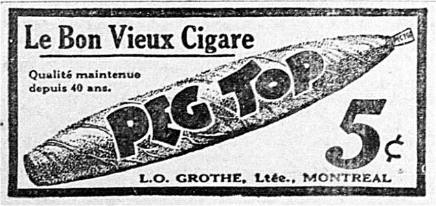 Le bon vieux cigare Peg Top - L. O. Grothé
