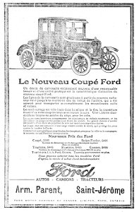 Le nouveau coupé Ford 1924