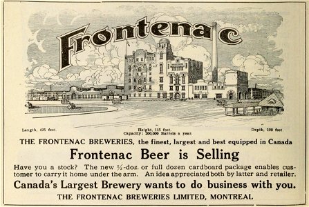 Frontenac Beer is Selling