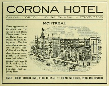 Corona Hotel, Montreal