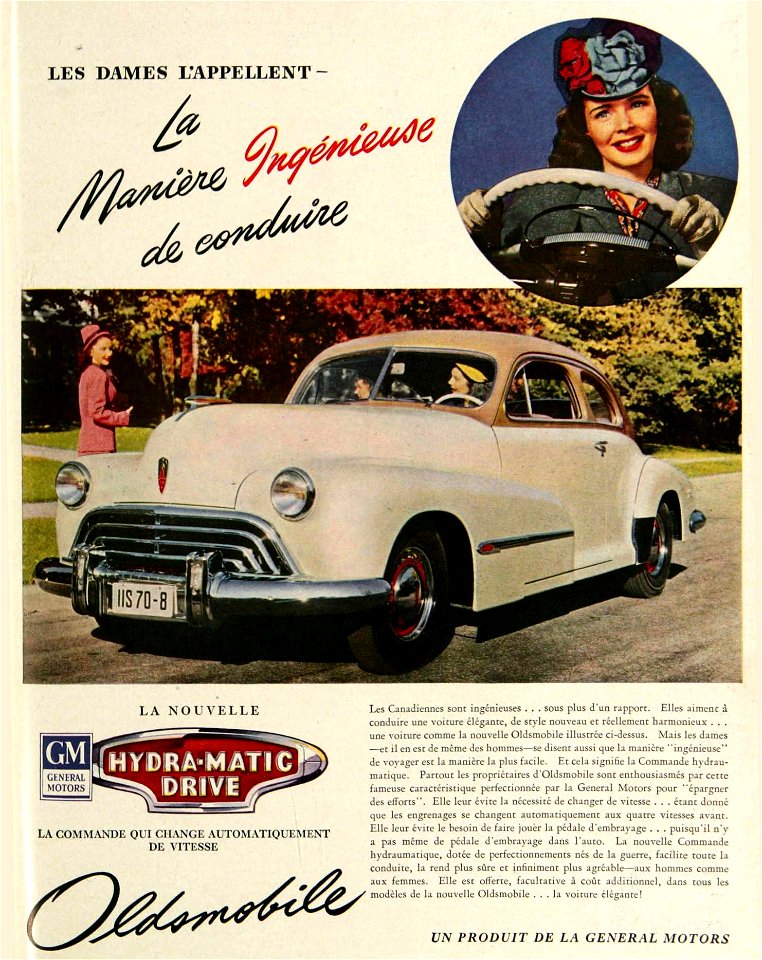 La manière ingénieuse de conduire - GM Hydra-matic Drive, Oldsmobile 1946