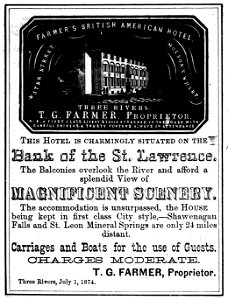 Farmer's British American Hotel, Three Rivers