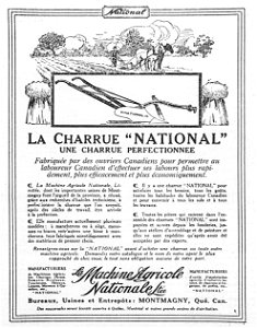 La charrue &quot;National&quot; - La Machine Agricole Nationale Ltée