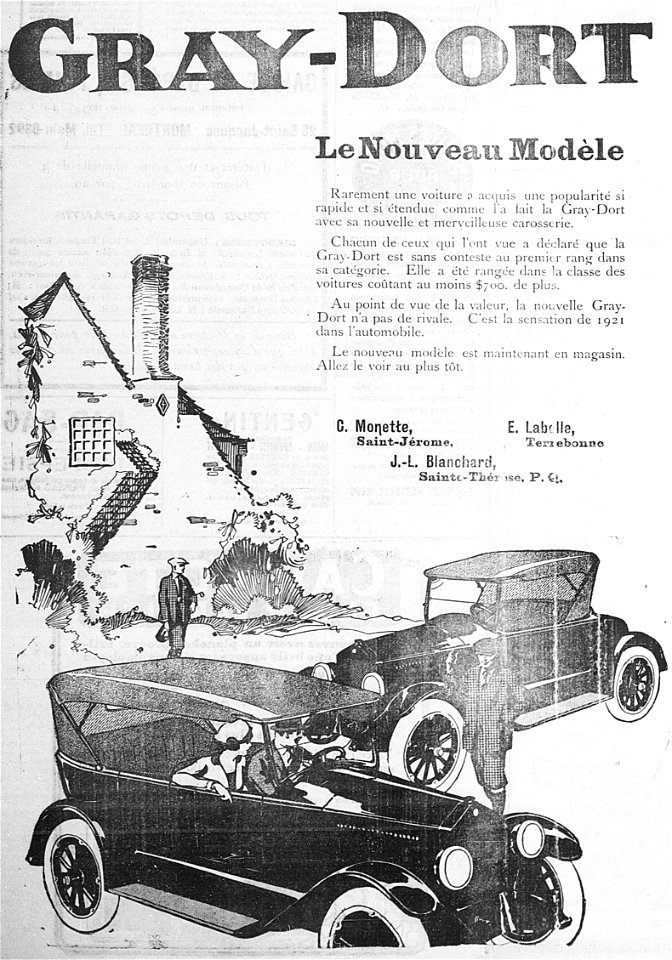 Le nouveau modèle Gray-Dort 1921