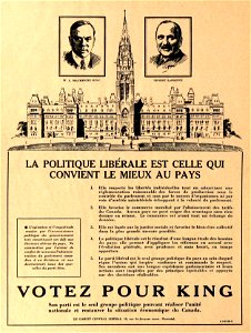 La politique libérale est celle qui convient le mieux au pays, Votez pour King