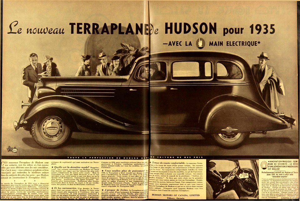 Le nouveau Terraplane de Hudson pour 1935 - Hudson Motors of Canada