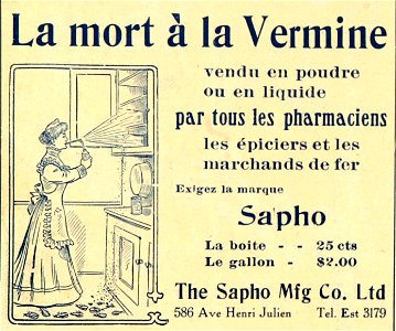 La mort à la Vermine Sapho - The Sapho Mfg Co.