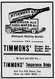 M. Timmons & Son, Manufacturers of Ginger Ale, Soda Water &c. photo