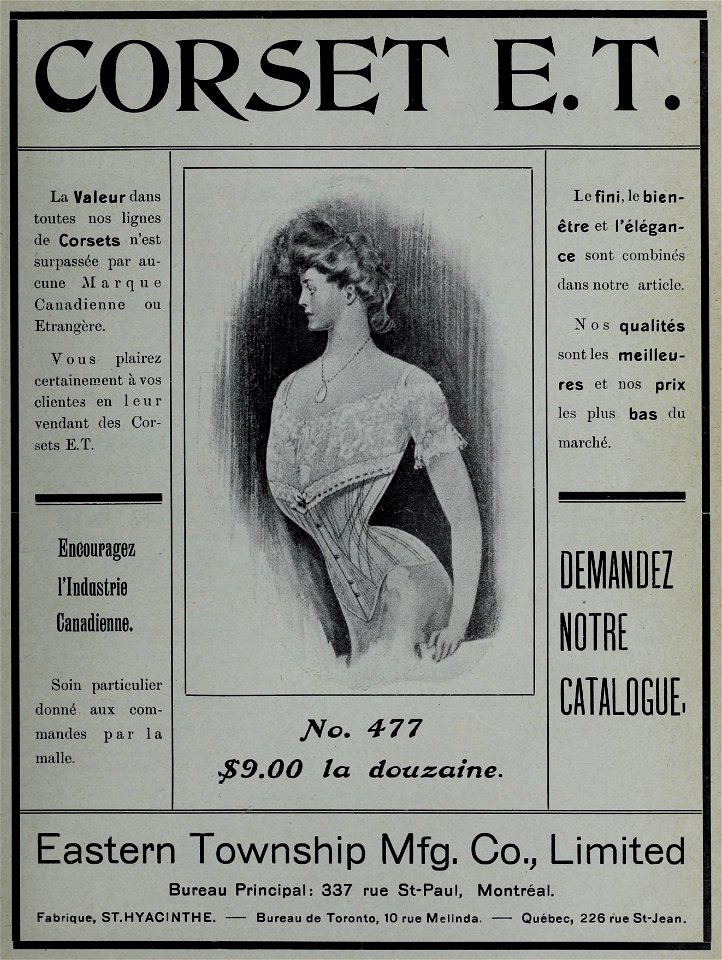 Corset E. T. - Eastern Township Mfg Co.