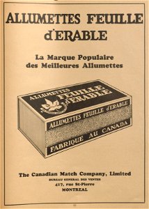 Allumettes feuille d'érable - The Canadian Match Company