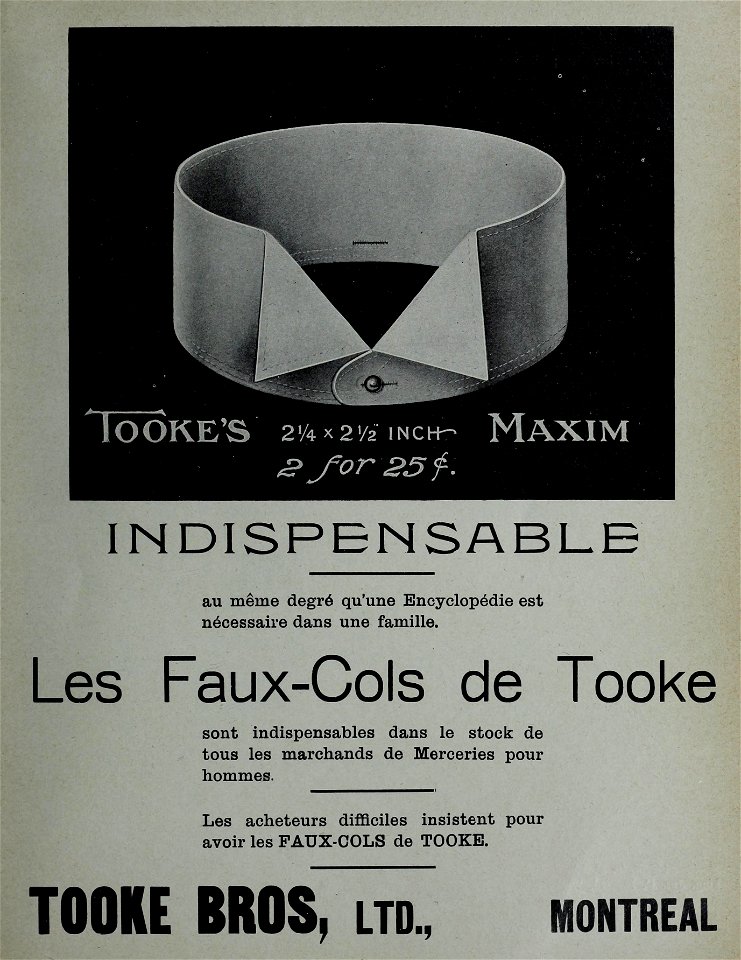 Les faux-cols de Tooke - Tooke Bros, Ltd.