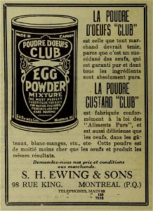 S. H. Ewing & Sons - La poudre d'oeufs club
