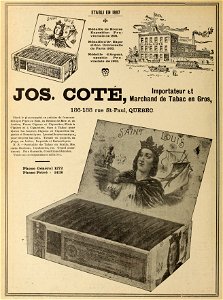 Jos. Côté, importateur et marchand de tabac en gros