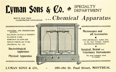 Lyman Sons & Co., Chemical Apparatus