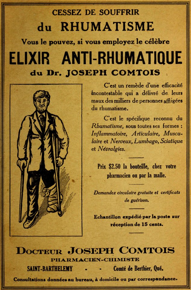 Elixir anti-rhumatique du Dr. Joseph Comtois