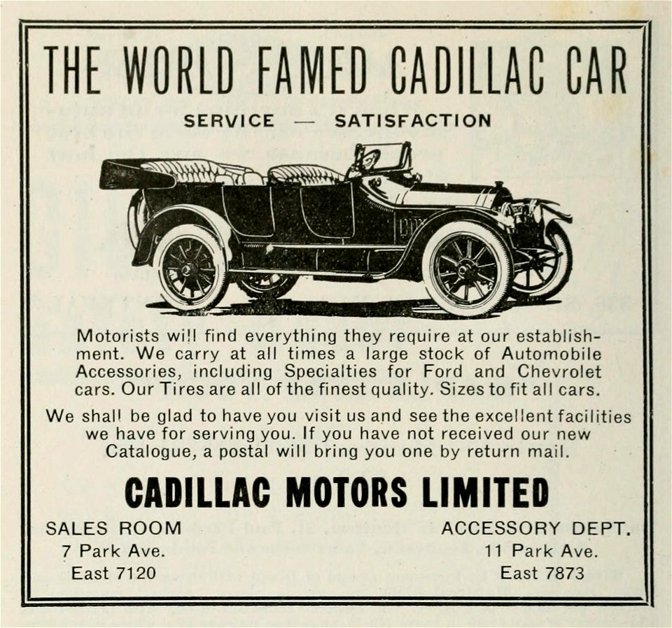 The World Famed Cadillac Car - Cadillac Motors Limited