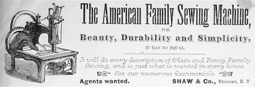 The American Family Sewing Machine - Shaw & Co.