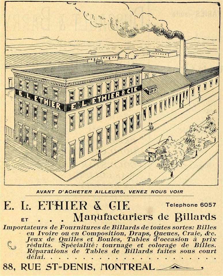 E. L. Éthier & Cie., manufacturiers de billiards