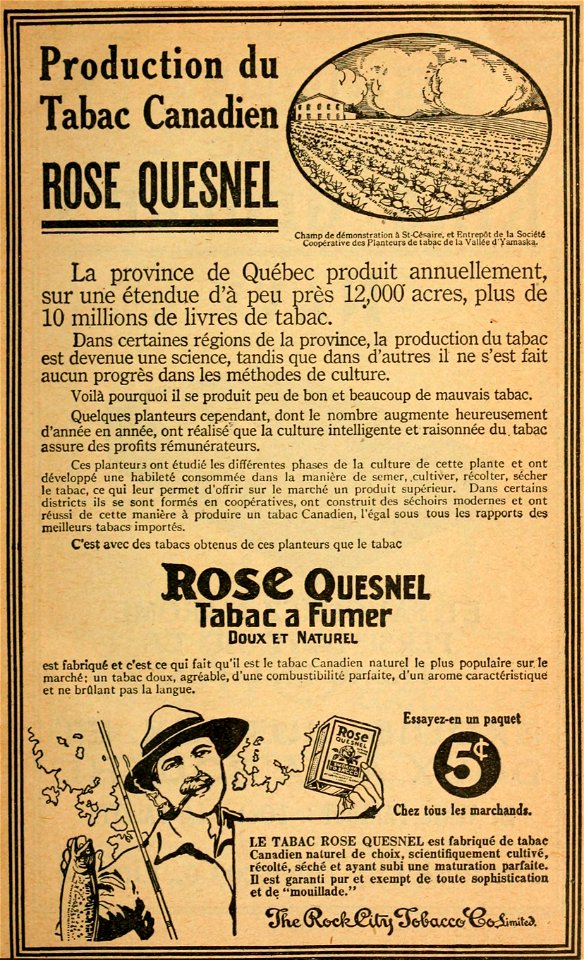 Tabac canadien Rose Quesnel - The Rock City Tobacco Co.