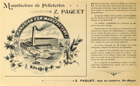 Manufacture de pelleterie Z. Paquet