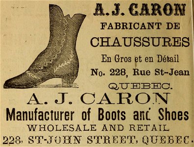 A. J. Caron, fabricant de chaussures photo