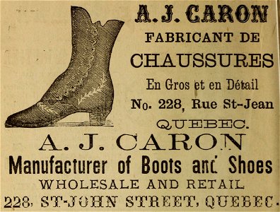 A. J. Caron, fabricant de chaussures