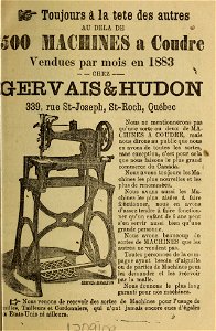 Machines à coudre - Gervais & Hudon