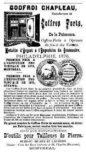 Godfroi Chapleau, Manufacture de coffres-forts