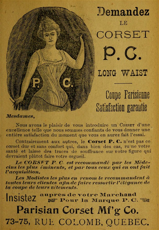 Demandez le corset P. C. - Parisian Corset Manufacturing Co.