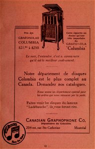Grafonolas Columbia - Canadian Gramophone Co.
