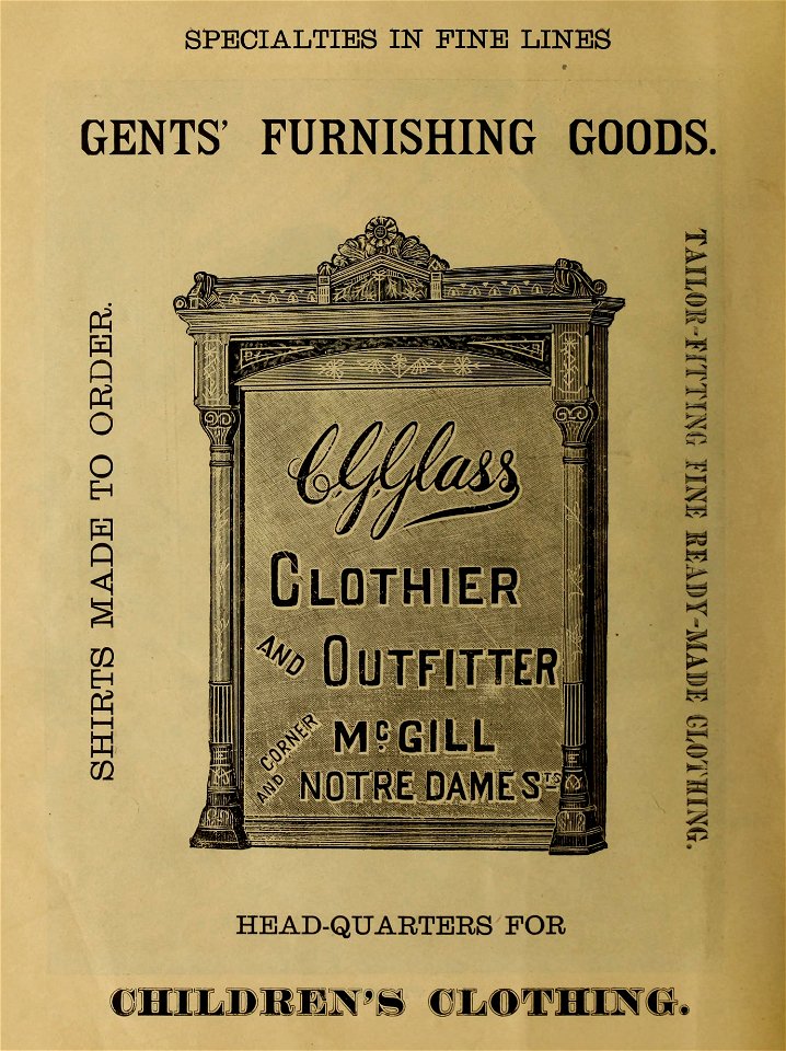 C. G. Glass, Clothier and Outfitter