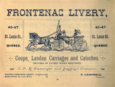 Frontenac Livery - Coupe, Landau, Carriages and Caleches photo