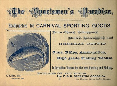 The Sportsmen's Paradise - The V. & B. Sporting Goods Co.
