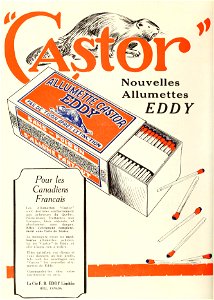 Allumettes Castor Eddy - La Cie E. B. Eddy Limitée