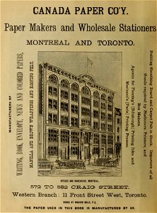 Canada Paper Company, Paper Makers and Wholesale Stationers photo