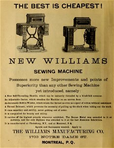 New Williams Sewing Machine - The Williams Manufacturing Co