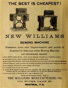 New Williams Sewing Machine - The Williams Manufacturing Co photo