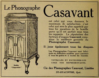 Cie de phonographes Casavant, Limitée