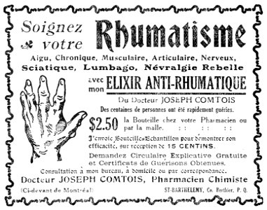 L'élixir anti-rhumatique du Dr. Joseph Comtois photo