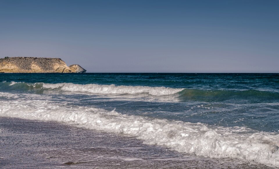 Foam blue sea horizon