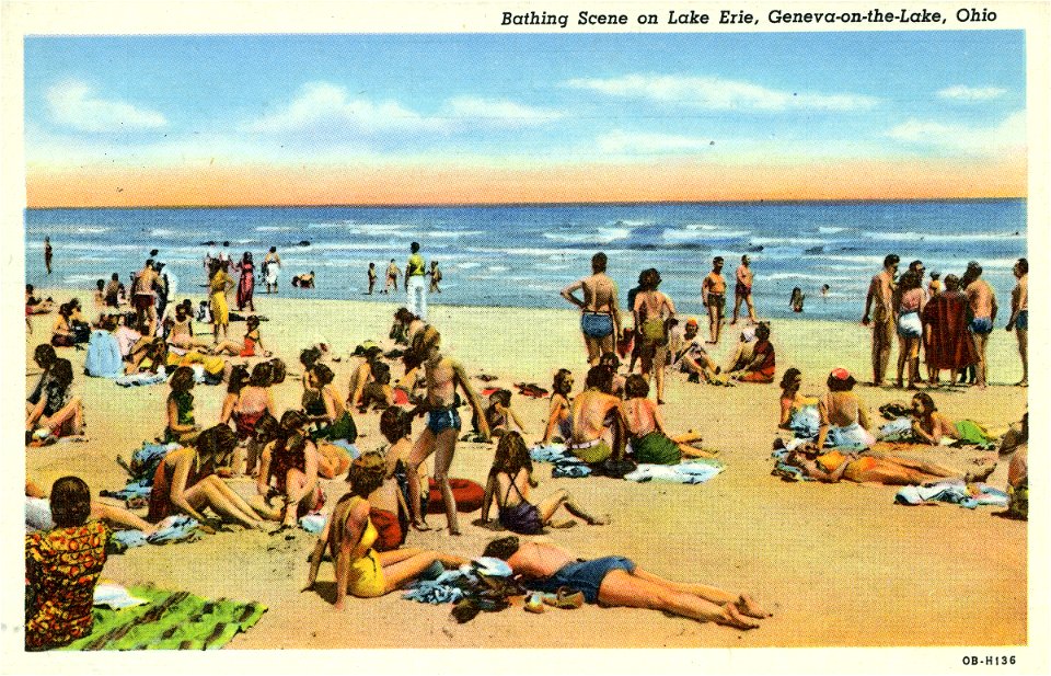 Bathing Scene On Lake Erie, Geneva-On-The-Lake, Ohio